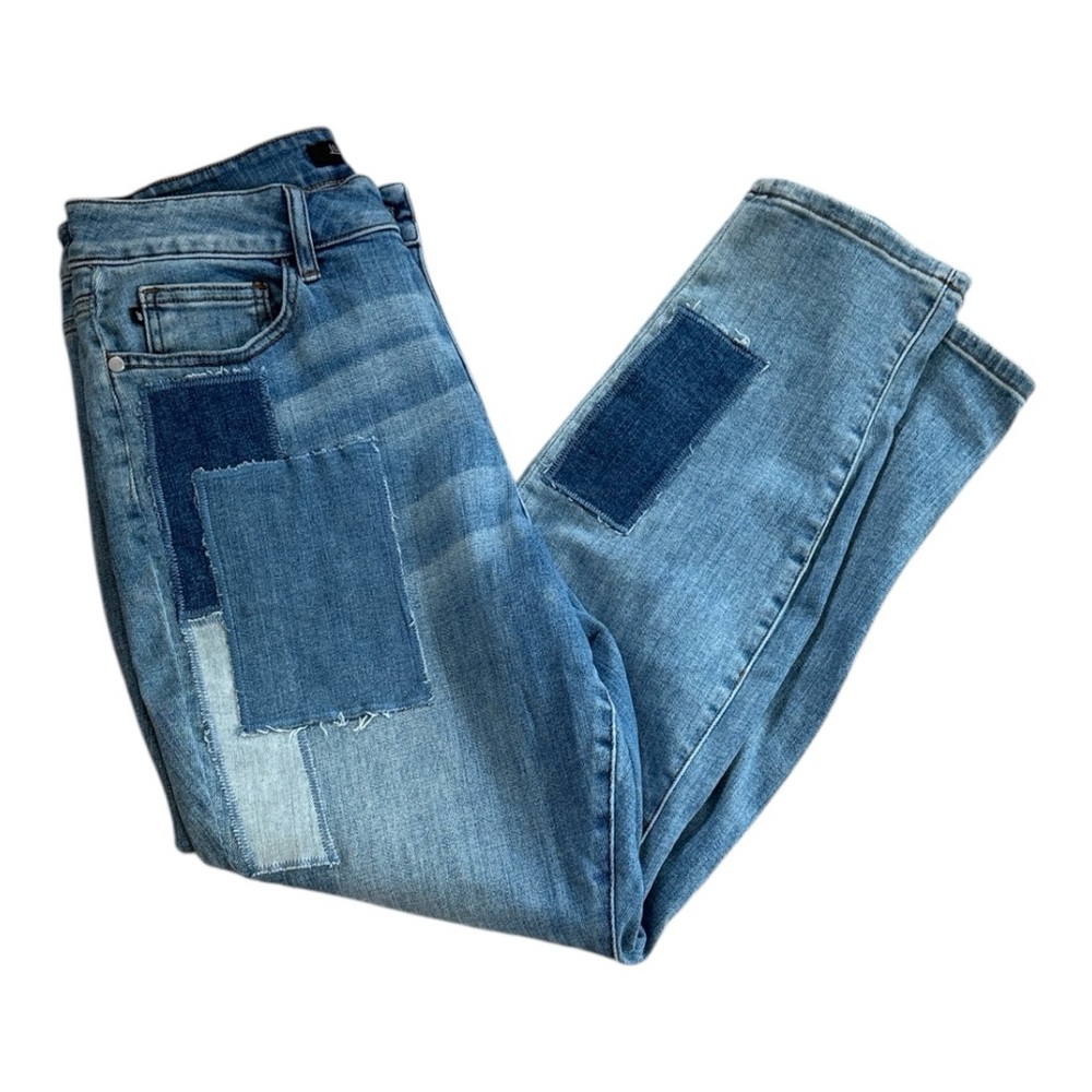 Judy Blue Boyfriend Fit High Waist Cuff Patch Size 14W - Picture 2 of 10